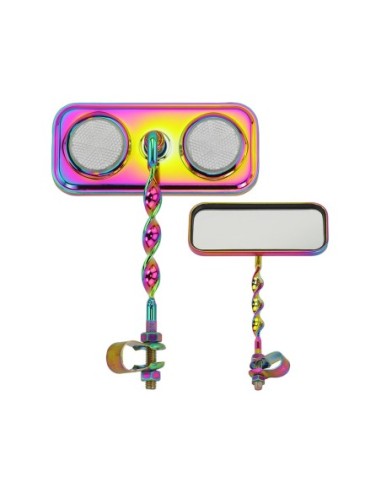 Rectangle Flat Twisted Mirror Oil Slik Clear...